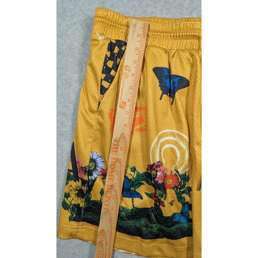 Almost Someday Men Shorts XL Floral Art Mesh Drawstring Retro Relax Fit‎